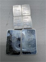 (6) 1G Bars 999 Fine Silver