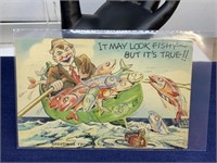 20th century comedic funny postcard posted