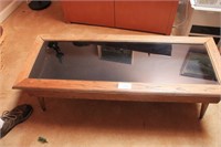 glass  shadow box coffee table