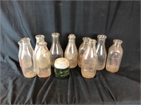 10 Vintage Milk Bottles