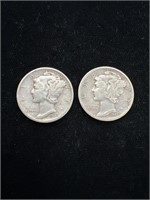 1939 S & 1945 S Mercury Dimes