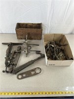 Vintage tools and wooden box