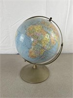 World globe, approximately 14 inches tall