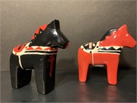 SWEDISH DALA  HORSE SALT & PEPPER SHAKER