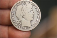 1913-D Barber Half Dollar