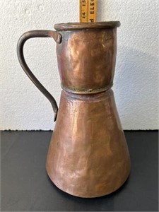 Vintage copper pitcher - jug. Handmade.