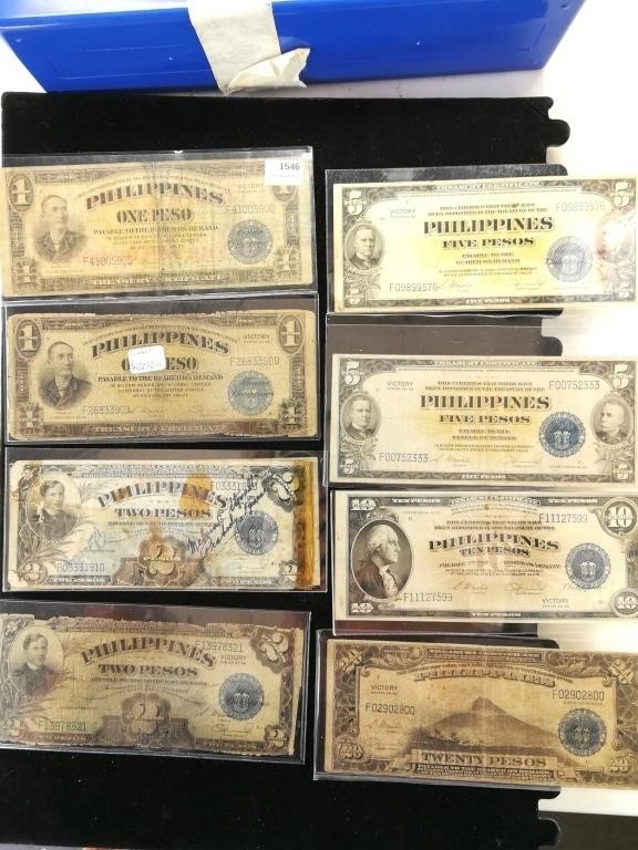 (8) WWII Victory Notes Philippines