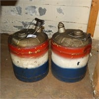 Pair of Early Metal Gas Cans