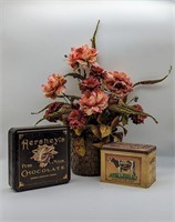 (2) Hershey Tins plus a Flower Arrangement