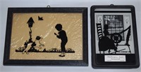 (2) Vtg Framed Silhouettes w/ 1939 Washington IA