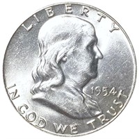 1954 Franklin Half Dollar CLOSELY UNCIRCULATED