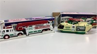 Hess trucks 2000 Firetruck and 2001 Helicopter