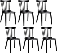Unovivy Set Of 6 Wood Dining Chairs, Farmhouse