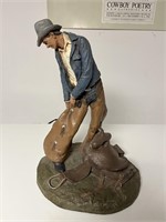 Western Cowboy Sculpture Signed Michael Garman