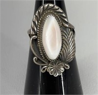 Thomas J Navajo sterling silver mother of pearl