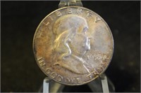1955 Super Toned Franklin Silver Half Dollar