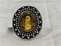 German Silver Citrine Ring