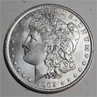 1902 O Large O AU Plus Morgan Dollar