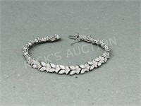 Sterling tennis bracelet w/ clear stones