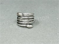 sterling double snake head ring