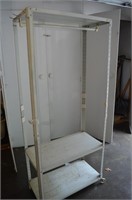 Metal Clothing Rack with Shelves on Wheels