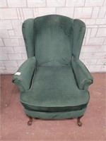 Green wing back chair