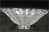 12'' QUEENS LACE DIAMOND HAND CUT CRYSTAL BOWL