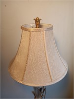 60" Tall Gold Wash Glass Designer Floor Lamp.