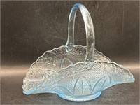 Fenton Ice Blue Glass Bride's Basket made for