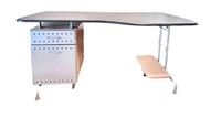 Like New Modern Desk w/ Metal Drawers