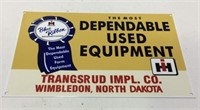 Beautiful IH Blue Ribbon Used Equipment Sign