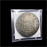 RARE 1760 Immaculate 8 Reales Spain Silver Coin