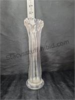 Vintage Clear Glass Vase 9 In