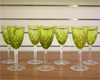 9 Piece Orrefors Helga Chartreuse Green Scandinavi