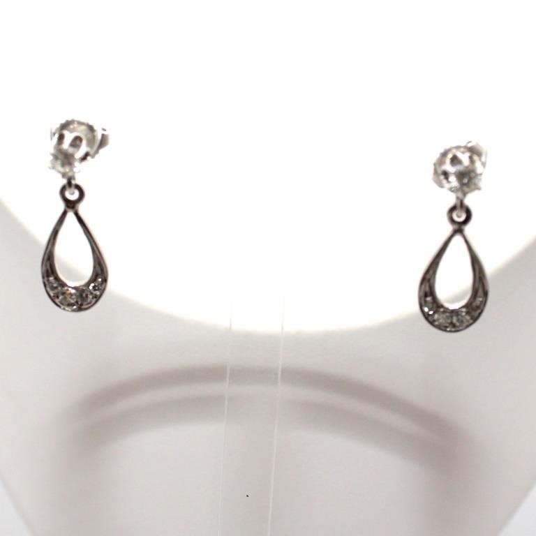 Diamond Drop Earrings White Gold