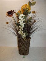 Floral Arrangement in Tall Wicker Basket