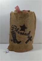 Decorative Burlap Blessed Lighted Decor Needs New