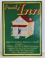 Vintage Family Inn Metal Sign