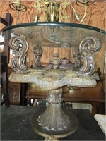 Rosenthal 1930s Era Ornate Glass Top Side Table