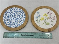 NEW Lot of 2- Floral Trivets