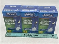 NEW Lot of 3- Rexall Overnight Denture Cleanser