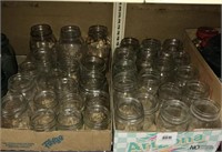 (2) boxes of glass canning jars