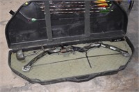 Compound Bow and Arrows in Case. SEE