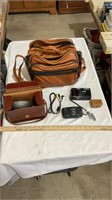 Camera bag, various cameras ( untested), camera