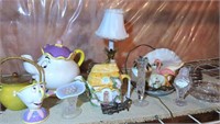 Teapots, Table Lamp, Coasters, Etc