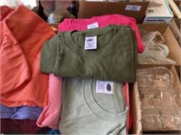 BOX LOT: T SHIRTS - 27 ASSORTED SOLID COLORS,