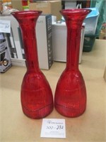 2 French Home Red Birch Vase/Carafe
