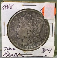 1886 US Morgan silver dollar