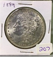 1889 US Morgan silver dollar