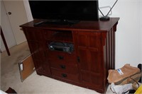 Wooden entertainment center, 53" x 20" x 35" ta